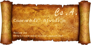 Csarankó Alvián névjegykártya
